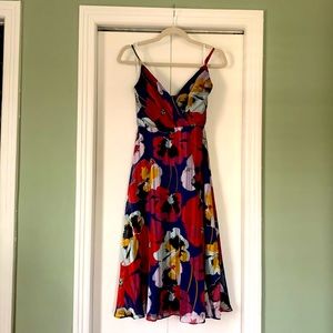 NWOT Lulu’s All About Love Royal Blue Floral Print Midi Dress